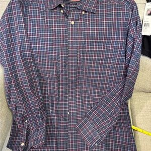 Vineyard Vines Navy and Red Plaid Button Down Murray Shirt